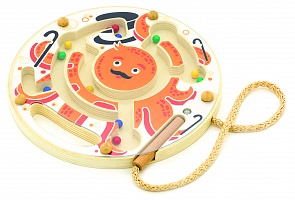 Лабиринт магнитный – Осьминог с шариками и палочкой (Мир Деревянных Игрушек, Д424)